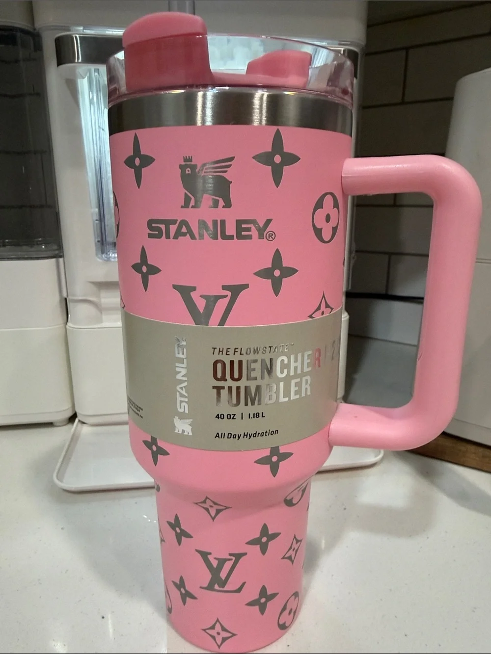 Stanley Pink Quench Tumbler with Handle